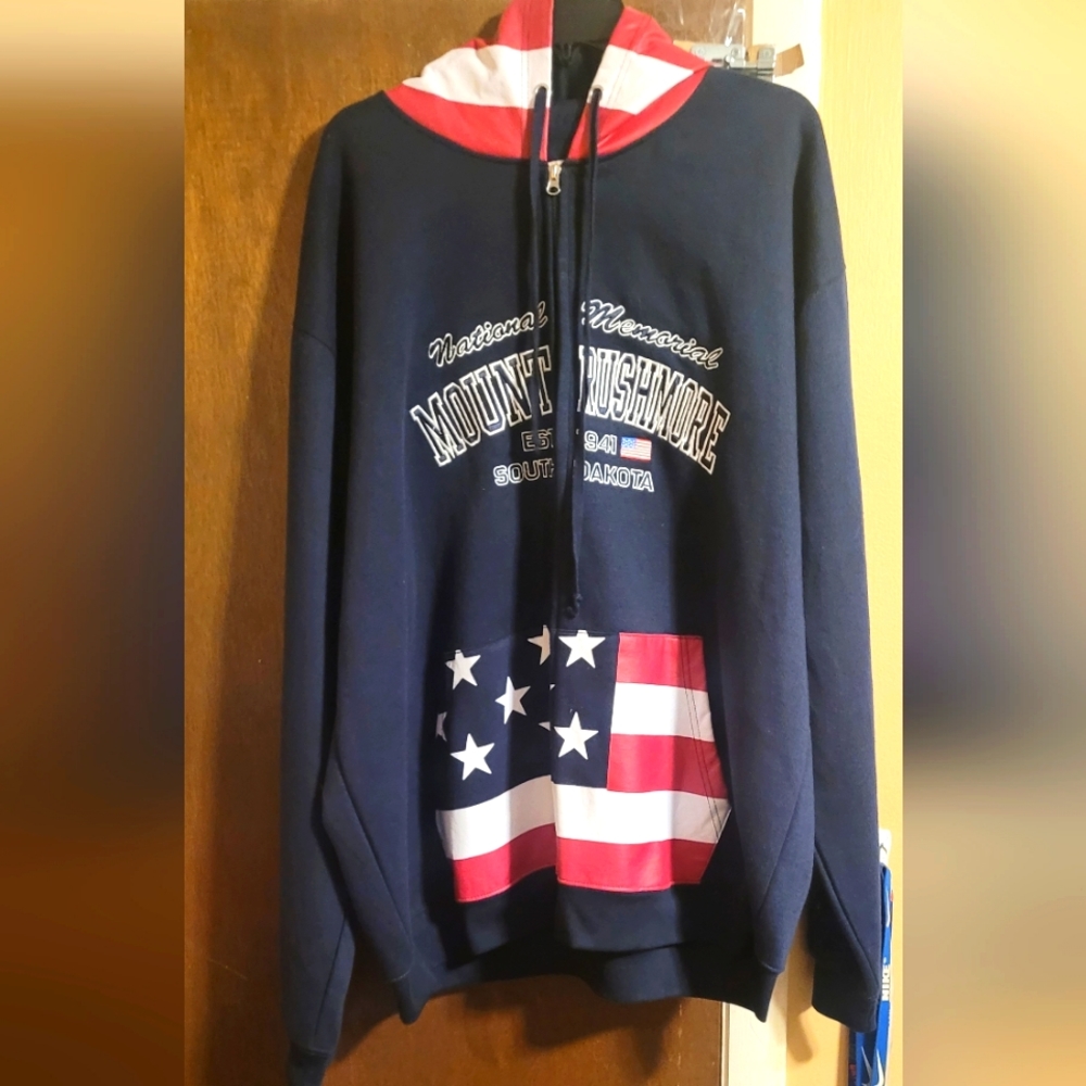Mount Rushmore Flag Zip Hoodie